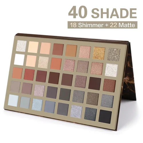 Miniatura 2 de UCANBE Paleta de maquillaje de sombra de ojos nude, 40 colores mate brillante con purpurina sombra de ojos, paleta de maquillaje ahumado negro