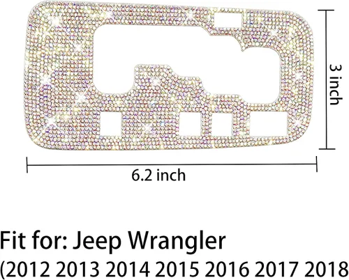 Miniatura 3 de Para Jeep Wrangler JK JKU Accesorios 2012 2013 2014 2015 2016 2017 2018 Bling Gear Shift Box Frame Cover Trim Panel Sticker para mujeres y hombres