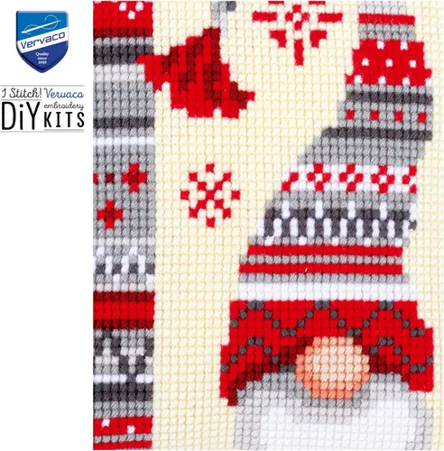 Miniatura 6 de Vervaco Kit de cojín de punto de cruz Elfo de Navidad 2 16" x 16