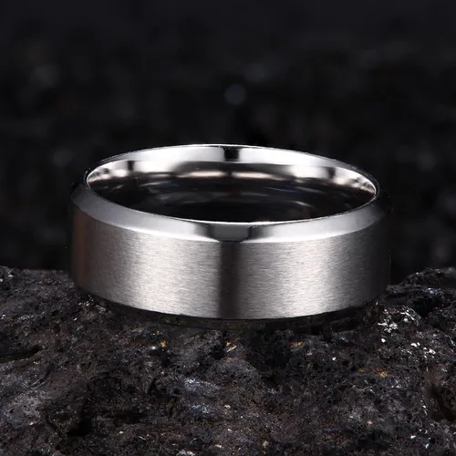 Miniatura 7 de Jstyle Anillos de acero inoxidable para hombres, anillo de boda, banda simple y genial, 0.315 in de ancho, 3
