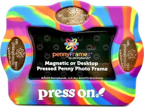 Miniatura 3 de Pennybandz Pennyframez - Marco magnético para fotos de escritorio con capacidad para fotos de 3 x 2 pulgadas y tres de tus centavos prensados