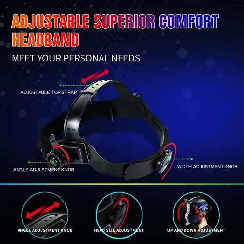 Miniatura 6 de TRQWH - Casco de soldar con luz, color real, oscurecimiento automático, cascos de soldadura para hombres, con energía solar, con capucha