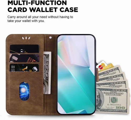 Miniatura 7 de Designed for Redmi k40 Phone Case Wallet,PU Leather Flip Folio Cover with Credit Card Holders Little Cute Tiger Embossed Kickstand Wrist Strap Purse
