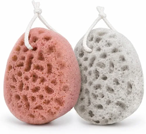 Miniatura 8 de Esponja de esponja para ducha y baño, esponja de baño con doble textura, puf de ducha para exfoliación suave y profunda, limpiador corporal de gran