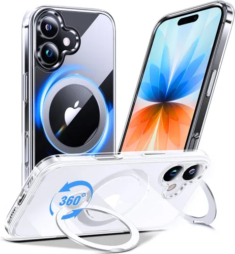 Miniatura 12 de Anqrp Funda transparente con función atril magnética con junta tórica para iPhone 12/12 Pro, compatible con Mag-Safe, de grado militar, reforzada