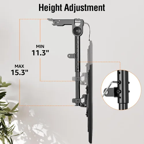 Miniatura 3 de ELIVED Soporte de techo abatible para TV para la mayoría de televisores de 14 a 40 pulgadas, soporte de TV plegable para techo plano y inclinado