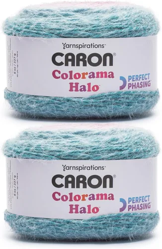 Miniatura 16 de Caron Colorama Halo Cake Ultra Marine Hilo - Paquete de 2 unidades de 8oz/226.79g - 71% acrílico, 18% nailon, 11% poliéster, #5 grueso, 60 yardas