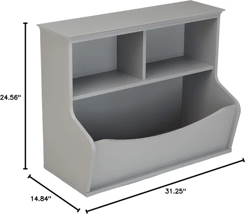 Miniatura 8 de Amazon Basics Estantería multifuncional de 3 estantes para niños y organizador de almacenamiento de juguetes para habitación de niños, dormitorio
