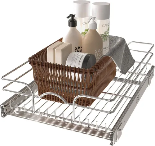 Rev-A-Shelf Estante extraíble y organizador de cajones para armario de cocina, cesta deslizable de almacenamiento de despensa en múltiples tamaños,