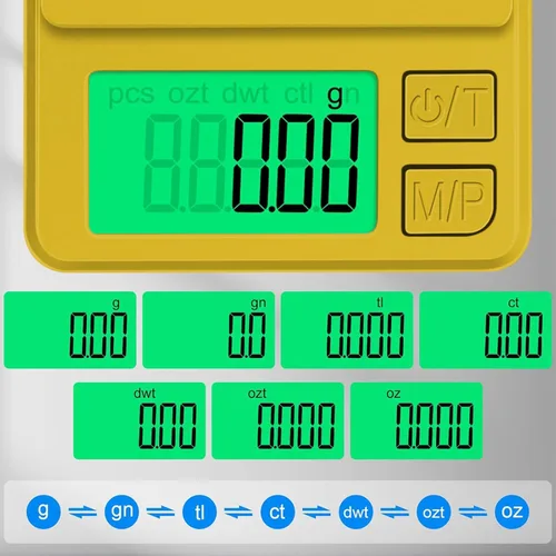 Miniatura 4 de Diyife - Báscula de precisión de 35.27 oz x 0.00 oz, báscula de bolsillo con cubierta protectora, 7 unidades, pantalla LCD retroiluminada, función
