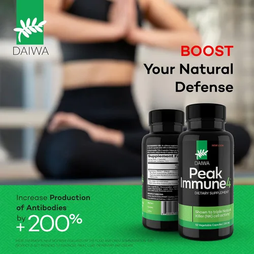 Miniatura 2 de Daiwa Peak Immune 4 - Potenciador natural del sistema inmunológico + aceite de krill Daiwa - Cápsulas de aceite de krill Omega 3