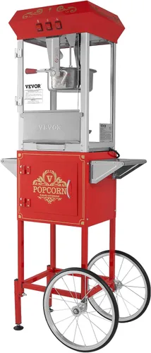 Miniatura 12 de VEVOR Máquina Comercial de Palomitas de Maíz, Hervidor de 8 Oz, Fabricadora de Palomitas de 850 W sobre Ruedas para 48 Tazas por Lote, Estilo Teatro