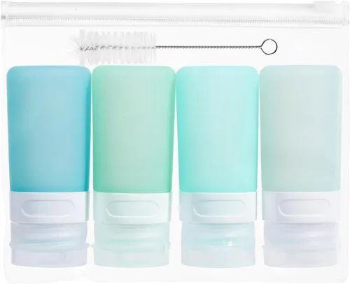Miniatura 13 de MICEBAY Botellas exprimibles de condimentos para salsas, mini recipiente de silicona para aderezo de ensalada de 1 onza para llevar con bolsa