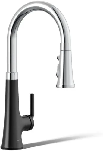 Miniatura 27 de KOHLER 23767-BL Grifo de tono de barra de cocina de un solo mango, grifo de fregadero de preparación, grifo de barra húmeda, grifo para fregadero