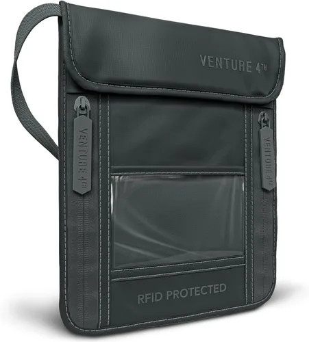 Miniatura 62 de Venture 4th bolsa de cuello de viaje con traba RFID, gris), V4-01-NP-GR