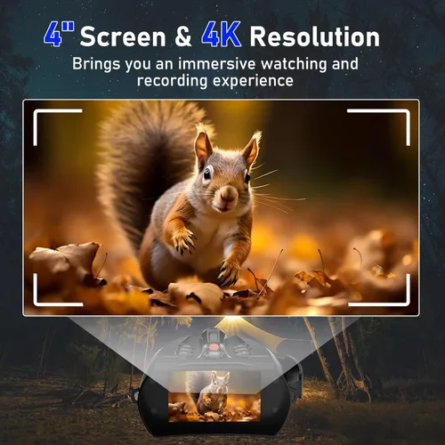 Miniatura 2 de JDZ Gafas de visión nocturna, prismáticos de visión nocturna 4K para adultos, pantalla HD de 4 pulgadas, alcance largo de 2600 pies, zoom 10X