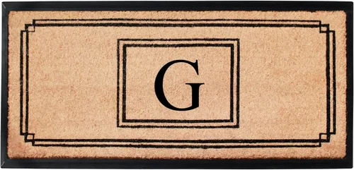 Miniatura 59 de A1HC - Tapete de puerta con monograma de fibra de coco natural para puerta delantera, 24 x 48, felpudo duradero tratado anti-desprendimiento