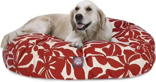 Miniatura 30 de Majestic Pet Products - Cama redonda pequeña para perros con rayas verticales negras para interiores y exteriores, con funda extraíble y lavable