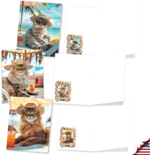 Miniatura 3 de The Best Card Company Juego de 20 tarjetas de notas en blanco surtidos para todas las ocasiones, 4 x 5.12 pulgadas con sobres para hombres, mujeres