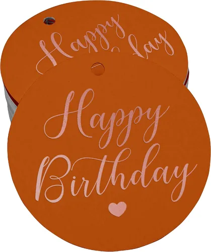 Miniatura 37 de Etiqueta de papel para colgar con texto en inglés «Happy Birthday» (50 unidades)