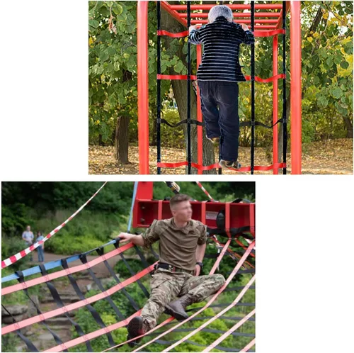 Miniatura 6 de Red de escalada para niños, red de escalada para exteriores, escalera de seguridad, red de poliéster ninja, escalera de cuerda de carga ninja