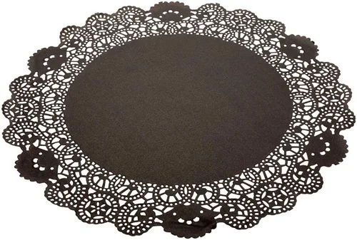 Miniatura 49 de Restaurantware Pastry Tek Blondas de Encaje de 4 x 4 Pulgadas 100 Vajilla Decorativa - Blondas de Mesa Desechables Redondas de Papel Negro