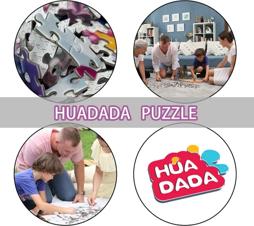 Miniatura 8 de HUADADA Rompecabezas para adultos de 1000 piezas, rompecabezas de desafío de ilustración de cuadrícula de 3 x 3, ilustración original de 1000 piezas