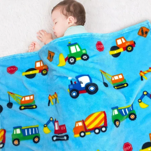 Miniatura 15 de Lukeight Manta de Excavadora para Niños Pequeños Regalos para Niños y Niñas, Manta de Tractor de Felpa para Niños, Manta Gruesa y Cálida para Niños