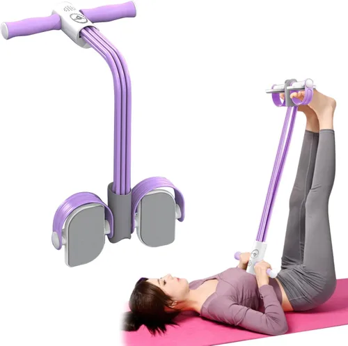 Miniatura 5 de CALIDAKA Cuerda de Tensión Multifunción, Extractor de Pedal de Yoga Elástico de 6 Tubos Banda de Resistencia, Cuerda de Resistencia Extractor
