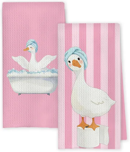 Miniatura 9 de Chicimln - Divertidas toallas de mano de goma para baño, estilo bohemio, para bañera, pato amarillo, toallas de mano decorativas para niños y niñas