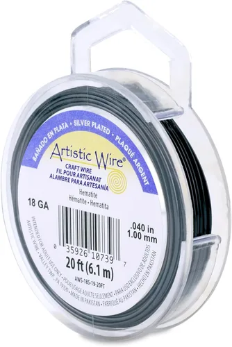 Miniatura 57 de Artistic Wire, alambre para manualidades de calibre 22 bañado en plata, resistente a las manchas, color cobre, blanco, 9,1 m