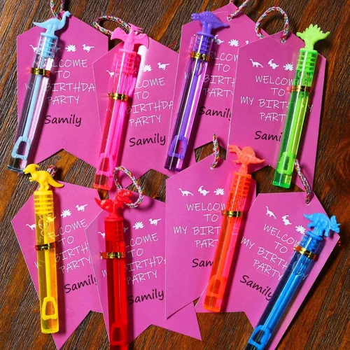 Miniatura 3 de Paquete de 32 burbujas para niños, recuerdos de fiesta, 8 estilos de mini varitas de burbujas con caja de regalo, juguetes de dinosaurio a granel