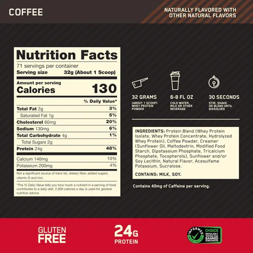 Miniatura 3 de Optimum Nutrition Estándar dorado 100% Proteína de Suero de Leche en Polvo, Pie de lima, 1.8 Libra