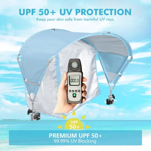 Miniatura 6 de Toldo Universal para Silla con Sombrilla, Protección Solar UPF 50+ con Abrazadera Ajustable, Compatible con la Mayoría de Marcas de Sillas de Playa