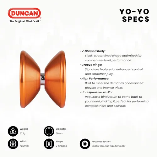 Miniatura 6 de Duncan Toys Echo 2 - Yoyó [azul], yoyó de nivel profesional que no responde, rodamiento cóncavo
