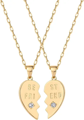 Miniatura 12 de PAVOI Collar de corazón chapado en oro de 14 quilates con circonita cúbica Bonitos collares con colgante de amor delicado para mujer