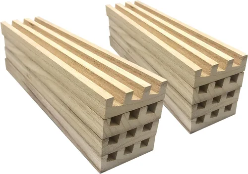 Miniatura 7 de Yuanhe Soporte para bandejas de Domino – Juego de 4 soportes de madera para azulejos de madera Dimonos Tablas para tren mexicano Rummy Chickenfoot