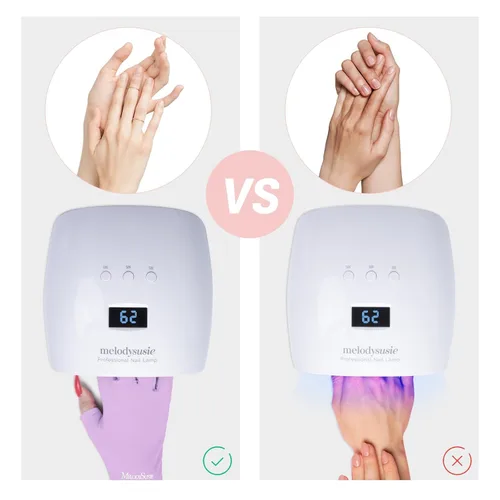 Miniatura 5 de MelodySusie Guantes UV para lámpara de uñas de gel, guantes profesionales de protección UV UPF50+ para manicuras, arte de uñas, cuidado de la piel