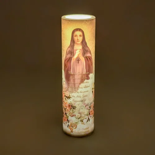 Miniatura 6 de Vela de oración devocional sin llama LED St Philomena