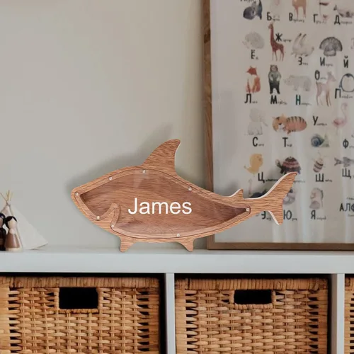 Miniatura 4 de Alcancía de madera personalizada, alcancía creativa con forma de animal, decoración personalizada para el hogar, regalos de cumpleaños de Navidad Oso