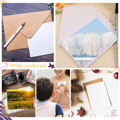 Miniatura 6 de Paquete de 400 cartulina de 5 x 7 pulgadas, cartulina blanca gruesa de 80 libras, cartulina pesada para impresora, postales, invitaciones