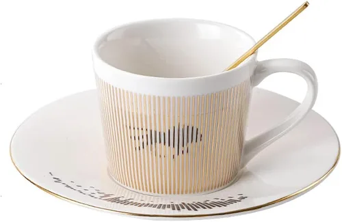 Miniatura 9 de Tazas y platillos de espejo, taza de café con reflejo de espejo, taza de café de cerámica con juego de platillo, tazas de té y platillos