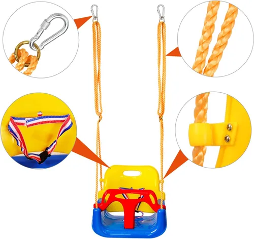 Miniatura 4 de RedSwing 3 en 1 Asiento de columpio para bebé, columpio para niños pequeños, asiento colgante antivuelco, seguro y cómodo, desmontable, para bebés a