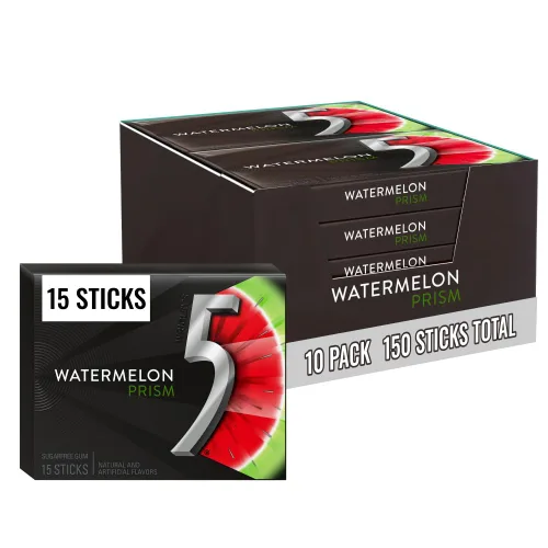Miniatura 8 de 5 Gum Spearmint Rain - Goma de mascar sin azúcar a granel, caja de 15 barras (paquete de 10)