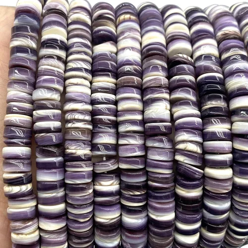 Miniatura 4 de ABCGEMS - Cuentas de concha Wampum más oscuras de EE. UU. AAA Auténtico Quahog de la costa este (primera moneda de América 1637-1673) Producción