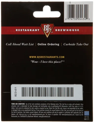 Miniatura 2 de Tarjeta de regalo de restaurante BJ's $25