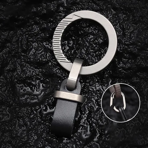 Miniatura 4 de 6 llaveros de titanio de liberación rápida, conector múltiple EDC Split llavero mosquetón regalo para hombres y mujeres