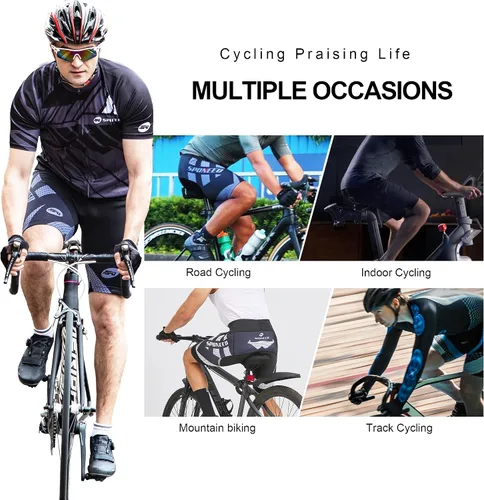 Miniatura 68 de sponeed Pantalones cortos de ciclismo para hombre, pantalones acolchados para ciclismo, ropa de ciclismo