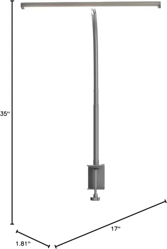 Miniatura 7 de Airlonv Lámpara de escritorio LED para oficina y hogar, luz de escritorio que cuida los ojos con atenuación continua, cuello de cisne flexible Gris