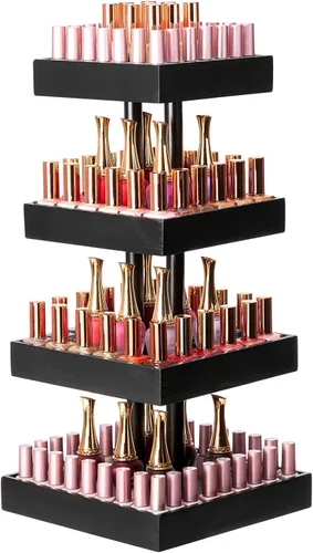 Homde Organizador de esmalte de uñas para 86-123 botellas, soporte giratorio de 360 grados para esmalte de uñas, estante de almacenamiento para Negro
